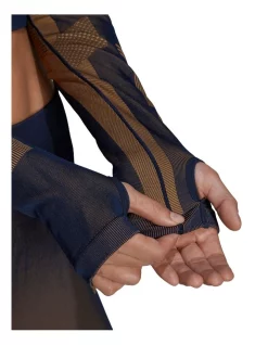 Best Sale 🌟 Adidas Karlie Kloss Seamless Knit Longsleeve Crop Top Indigo 🤩 -Cheap Sports-Tops Shop unnamed file 1204