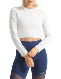 Wholesale 👍 Superdry Flex Wrap Long Sleeve Top Soft Grey 🎁