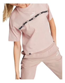 Best Sale 😀 PUMA Power Tape Tee In Rose ⭐