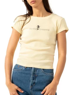 Flash Sale 🔥 Thrills Between Two Thorns Cap Sleeve Tee In Sunlight 🥰 -Cheap Sports-Tops Shop unnamed file 1340