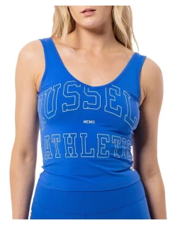 Best reviews of 💯 Russell Athletic 👩 Women's Athletic In Front Tank Top In Blue 😀