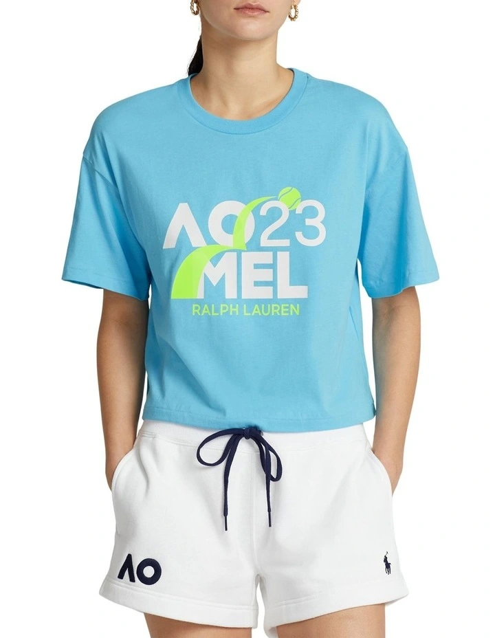 Best deal π Polo Ralph Lauren Australian Open Cropped Jersey Tee In Blue π 2 Best deal π Polo Ralph Lauren Australian Open Cropped Jersey Tee In Blue π
