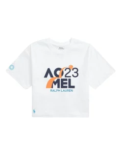 Best deal 😍 Polo Ralph Lauren Australian Open Cropped Jersey Tee In White 😀 -Cheap Sports-Tops Shop unnamed file 1362