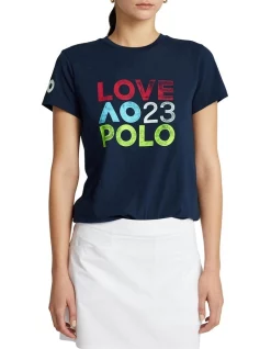 Flash Sale 😀 Polo Ralph Lauren Australian Open Jersey Tee In Navy ❤️