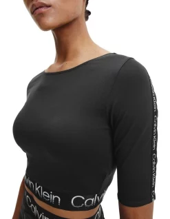Budget 👍 Calvin Klein Cropped Logo Top In Black 😍 -Cheap Sports-Tops Shop unnamed file 147