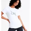 Deals 🥰 Chloe & Lola Sydney High Low Logo Tee In White ✔️ -Cheap Sports-Tops Shop unnamed file 225
