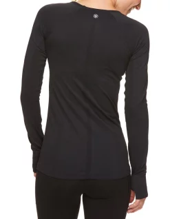 Budget ⌛ Gaiam Warrior Seamless Longsleeve Tee In Black ⌛ -Cheap Sports-Tops Shop unnamed file 386