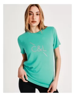 Coupon π Chloe & Lola Sydney High Low Logo Tee In Jade β