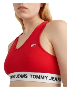 Discount 🔥 Tommy 👖 Jeans Super Crop V-Logo Waistband Top In Red 💯 -Cheap Sports-Tops Shop unnamed file 445