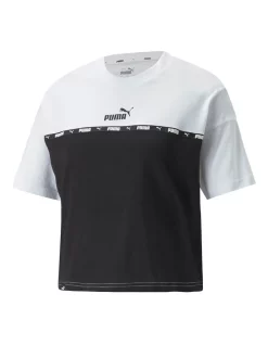 Coupon 🌟 PUMA Power Tape Tee In White/Black 😀