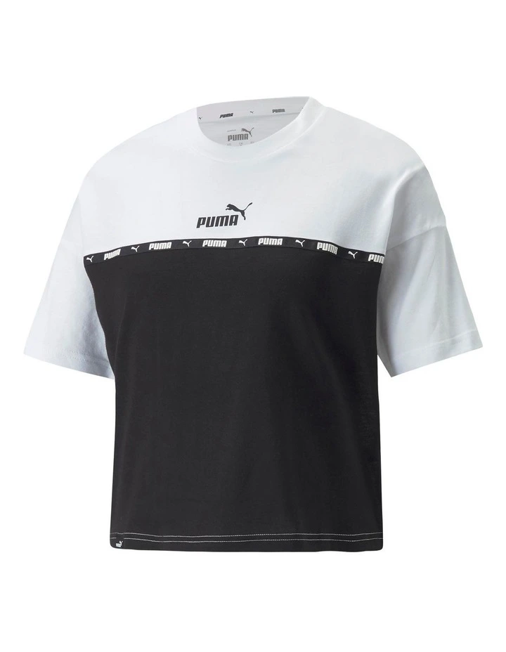 Coupon ๐ PUMA Power Tape Tee In White/Black ๐ 3 Coupon ๐ PUMA Power Tape Tee In White/Black ๐