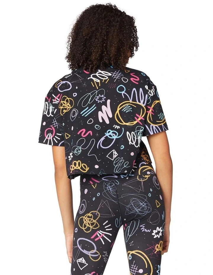 Discount ❤️ L'URV Scribble Printed Cropped Tee Multi ⌛ 5 Discount ❤️ L'URV Scribble Printed Cropped Tee Multi ⌛ - Image 3