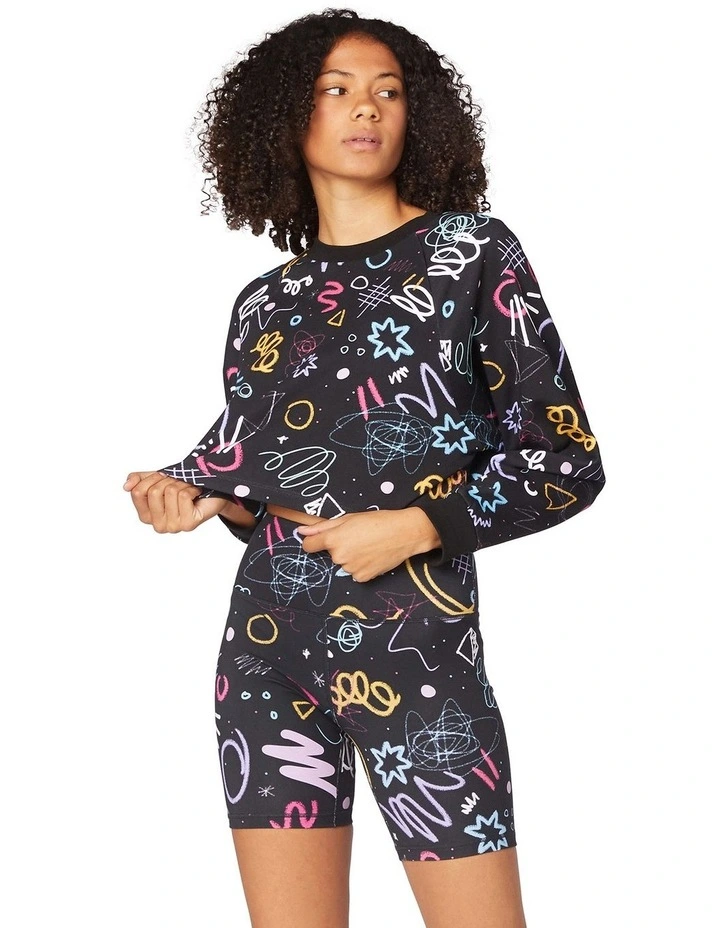 New π L'URV Scribble Cropped Active Sweat Multi π 3 New π L'URV Scribble Cropped Active Sweat Multi π