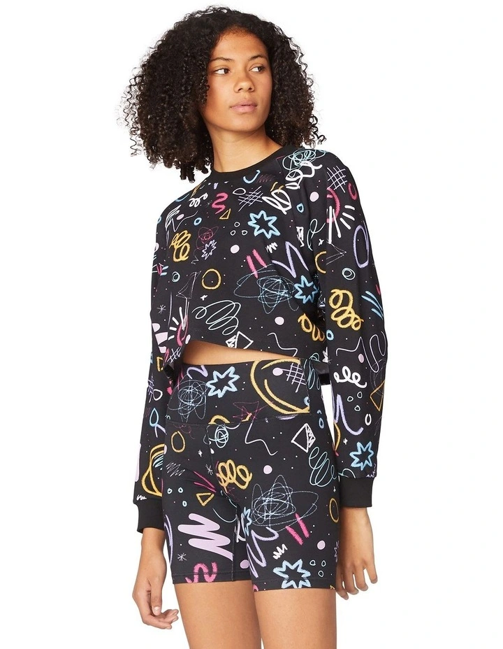 New π L'URV Scribble Cropped Active Sweat Multi π 4 New π L'URV Scribble Cropped Active Sweat Multi π - Image 2