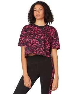 Cheap π L'URV Tortoise Dream Printed Cropped Tee Hot Pink β