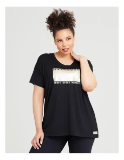 Brand new π Taking Shape Bamboo Gold Graphic Tee In Black π