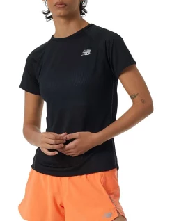 Budget 💯 New Balance Impact Run Short Sleeve Tee Black 🎉